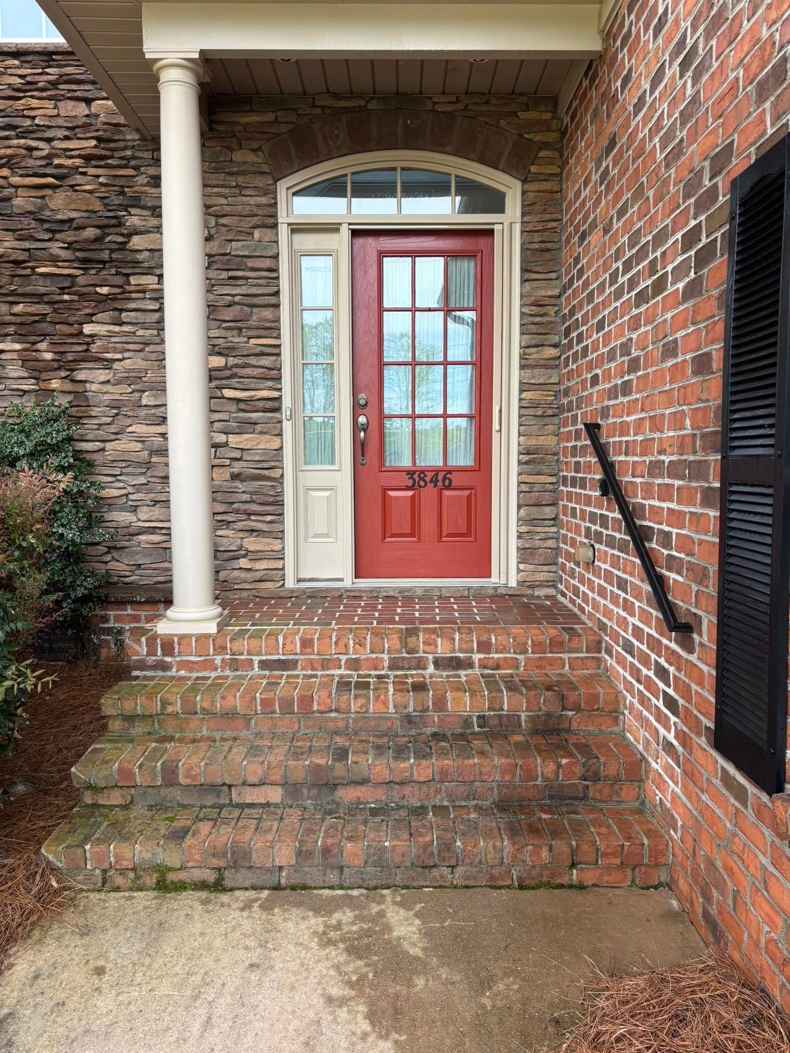 Home exterior before power washing