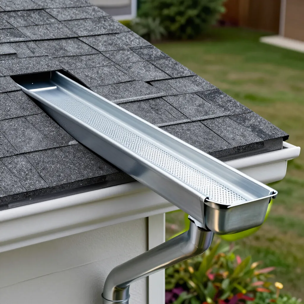 Clean gutter with guard installed