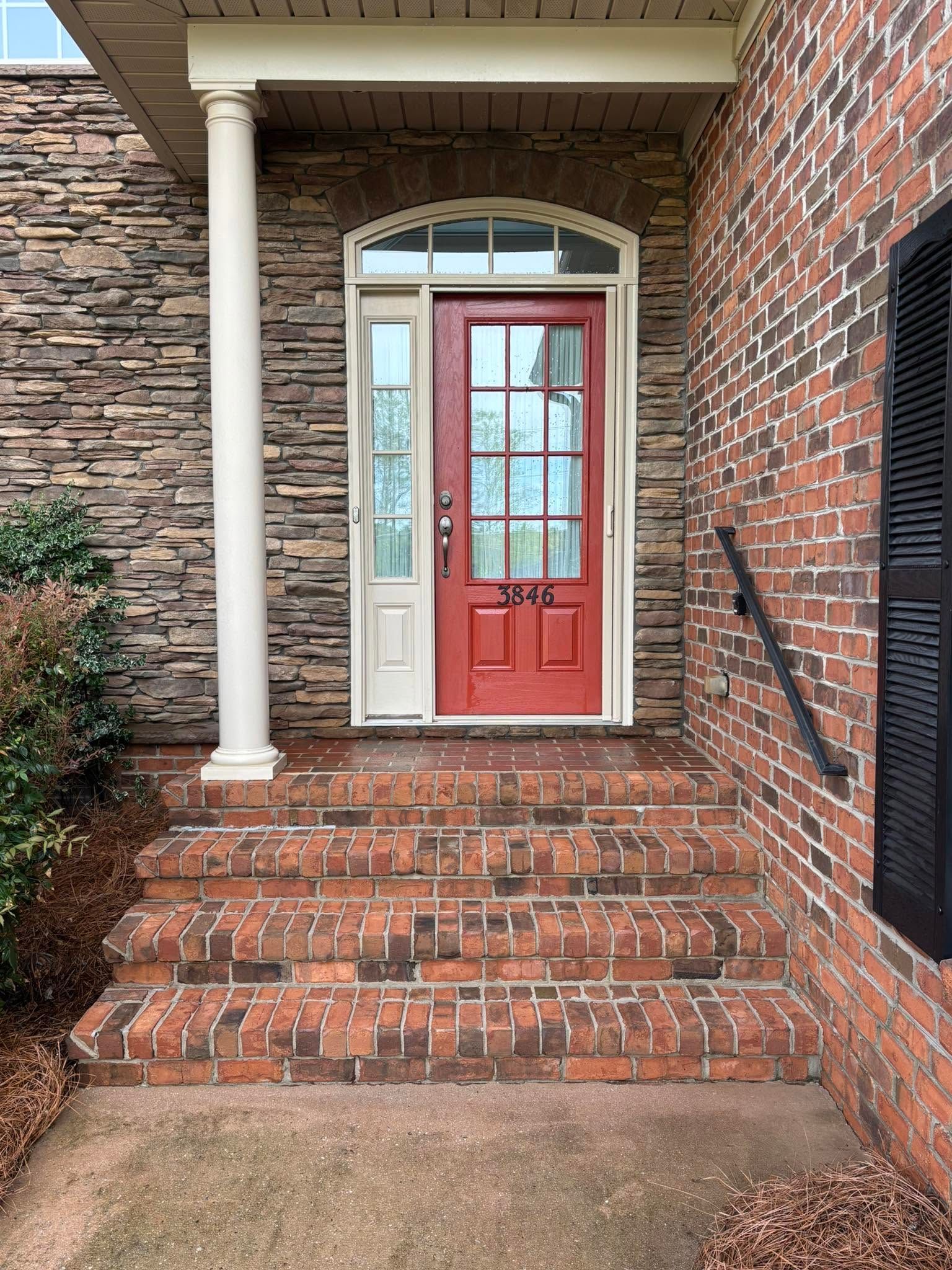 Home exterior after power washing
